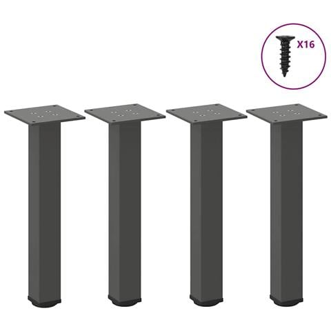 Gambe Per Tavolino 4 Pz Antracite 42-44 Cm In Acciaio - Foto 1