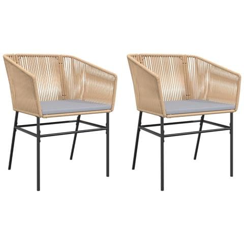 Sedie da Giardino 2pz con Cuscini Marrone in Polyrattan - Foto 1