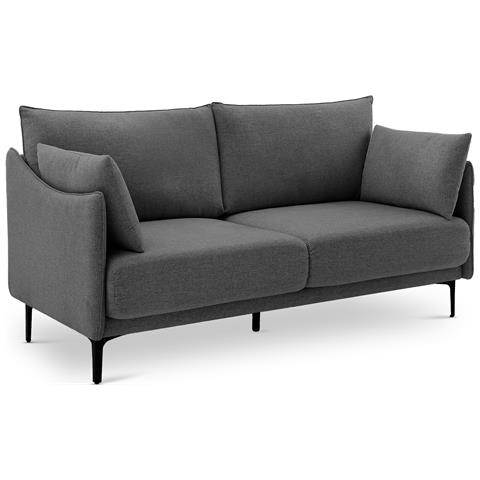 Divano Industriale A 2 Posti Sasha In Tessuto Grigio Scuro - Foto 2