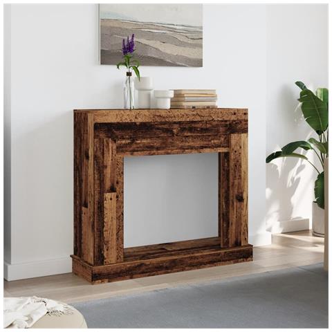 Cornice Per Camino Legno Antico 100x30x87,5 Cm In Truciolato - Foto 3
