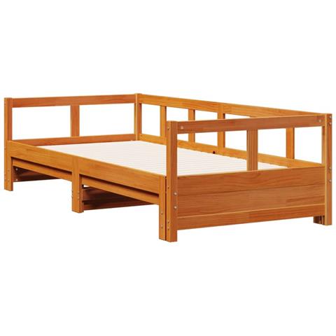 Dormeuse Senza Materasso Marrone Cera 90x200 Cm Legno Di Pino - Foto 3