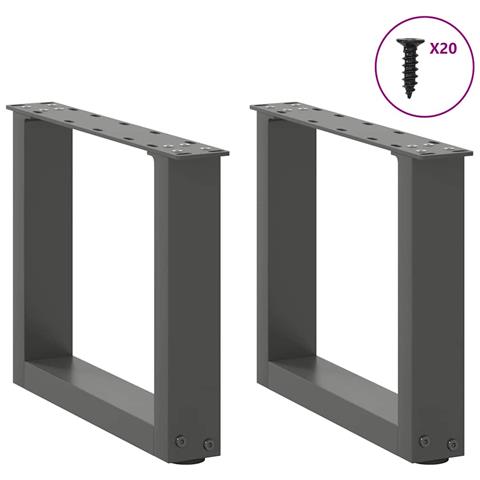 Gambe Tavolino Caffè A U 2 Pz Antracite 40x(30-31)cm In Acciaio - Foto 3