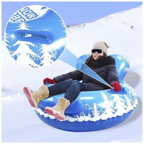 Dam  Tappetino Ibrido Rotondo Con Schienale E Maniglie, Per Neve E Acqua. 115 Cm. 115x115x66 Cm. Colore Blu - Foto 2