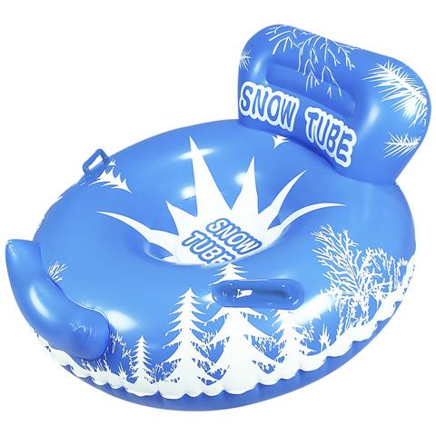 Dam  Tappetino Ibrido Rotondo Con Schienale E Maniglie, Per Neve E Acqua. 115 Cm. 115x115x66 Cm. Colore Blu - Foto 1