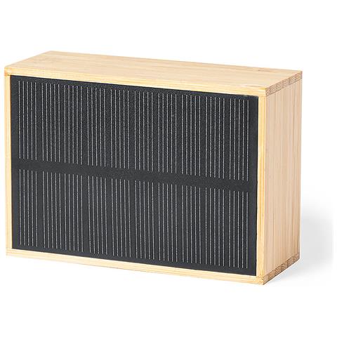 Altoparlante Di Ricarica Solare. Bluetooth Di Bambù Naturale. Potenza Sonora 3w. Batteria 400 Mah 9,5x3,8x6,5 Cm. Colore Del Legno - Foto 2