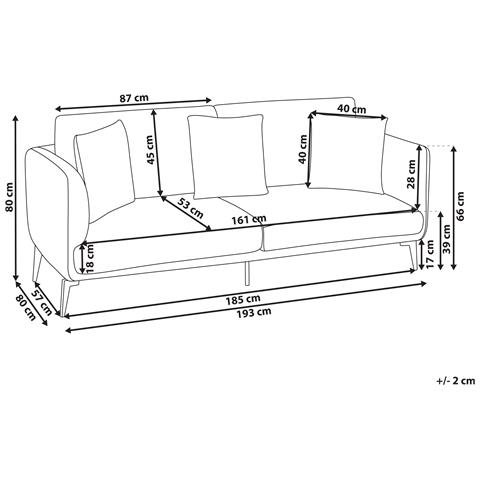 Divano 3 Posti Bodum Velluto Tortora - Foto 2