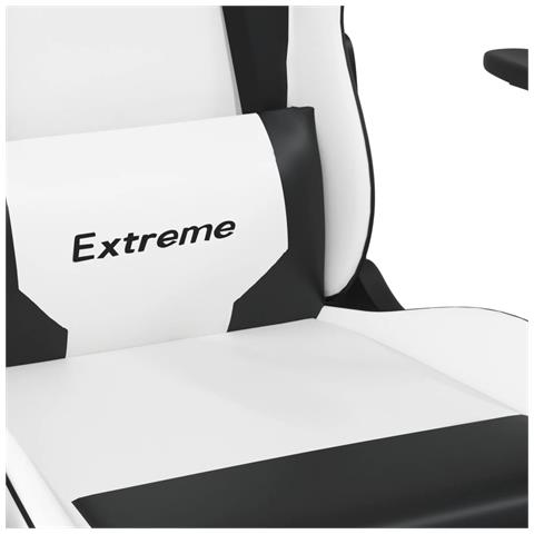 Lusso Casadino -  Sedia Da Gaming Bianco E Nero In Similpelle - Foto 8