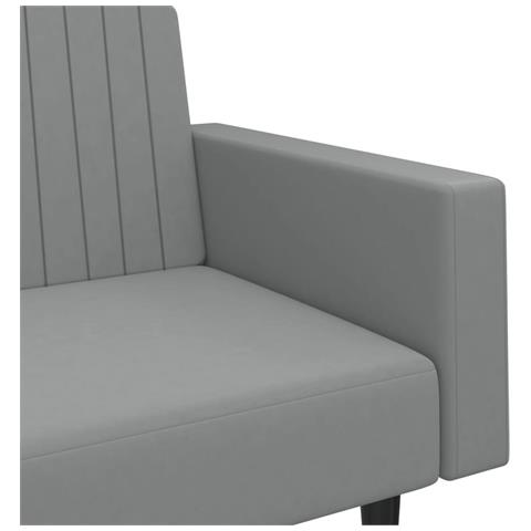 Divano Letto a 2 Posti Grigio Chiaro in Velluto - Foto 9