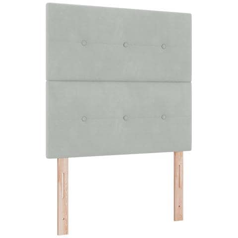 Testiera  Imbottita Grigio Chiaro 100 cm in Velluto - Foto 1