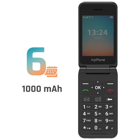 Telefono A Conchiglia 4g Lte 2.8"" Doppia Sim 6 Giorni, Blu Scuro - Foto 2