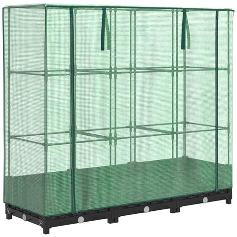 Letto Rialzato con Copertura Serra Effetto Rattan 120x40x123 cm - Foto 1