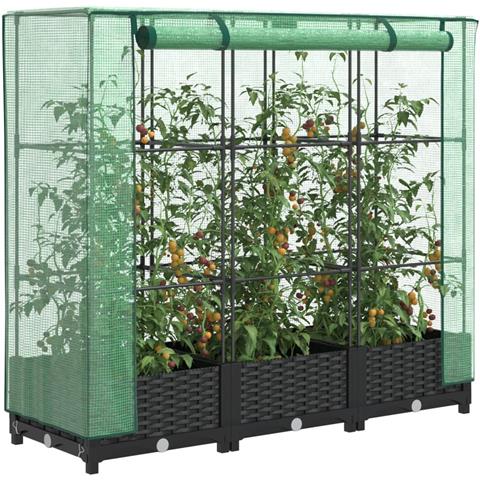 Letto Rialzato con Copertura Serra Effetto Rattan 120x40x123 cm - Foto 2