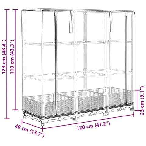 Letto Rialzato con Copertura Serra Effetto Rattan 120x40x123 cm - Foto 9