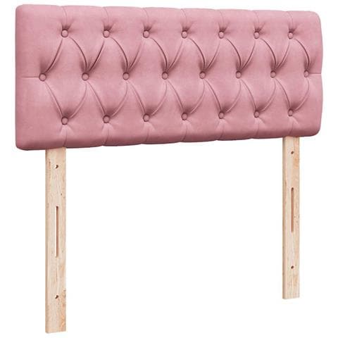 Struttura Letto Pouf con Materasso Rosa 120x200 cm Velluto - Foto 9