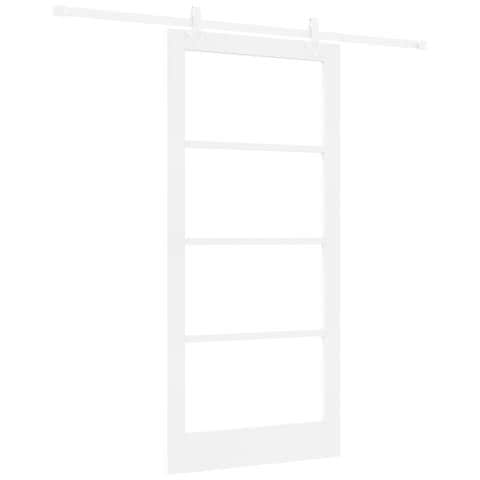 Set di porte scorrevoli  con hardware bianco 93x202 cm in legno di pino, Porta interna con vetro 'ORKDAL'bianca 93x202x4 cm - Foto 1