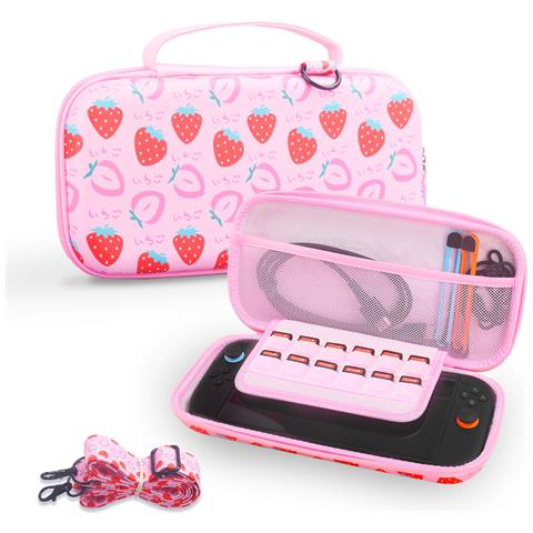 Custodia Per Switch 2 Con Tracolla - Rosa Fragola, Eva Rigido - Foto 1