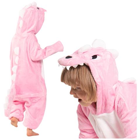 Pigiama Per Bambini Kigurumi Onesie Costume Dinosauro Rosa 105-115 - Foto 1