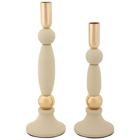 Portacandela Mf941 - Beige - Acciaio - 9,5x9,5x30 Cm - Foto 1