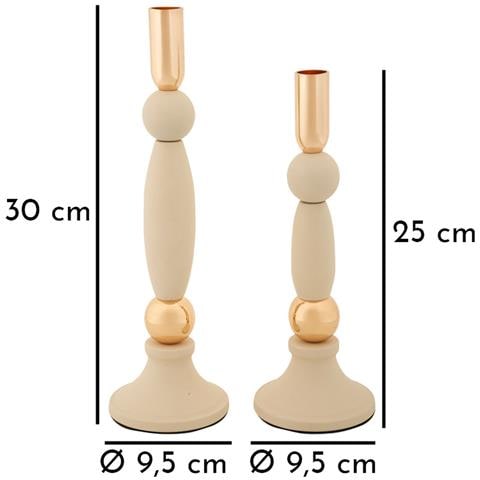 Portacandela Mf941 - Beige - Acciaio - 9,5x9,5x30 Cm - Foto 5