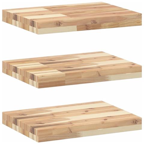 Mensole Da Parete 3 Pz 60x30x4 Cm Legno Acacia Non Trattato - Foto 1