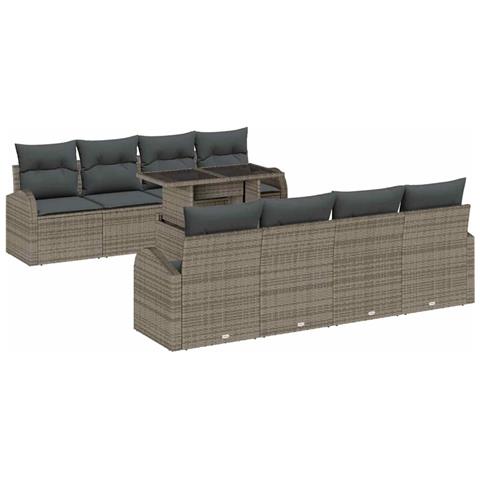 Set Divano da Giardino 9 pcs Grigio 100 x 55 x 73 cm - Foto 1