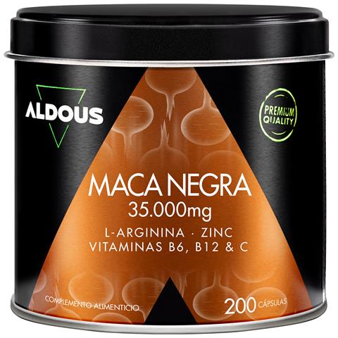 Maca Negra Peruana Complex 35000 Mg Aldous | Estratto 20:1 | 200 Capsule | Arginina, Zinco, Vitamina C, B12 E B6 - Foto 1