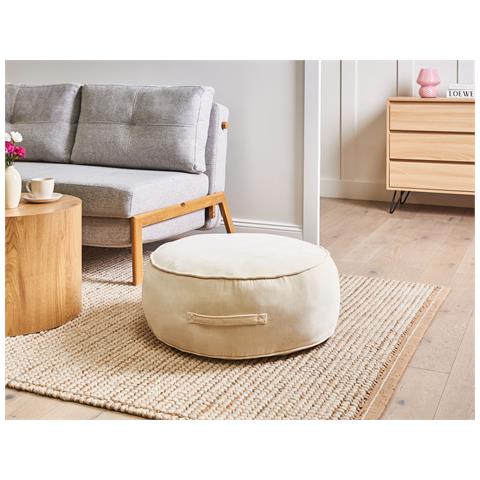 Pouf Yulle Velluto Beige Chiaro - Foto 1
