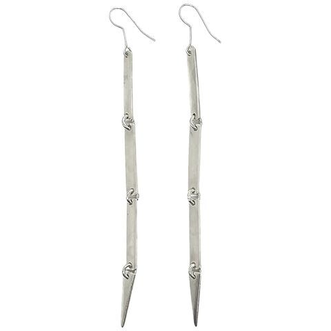 Orecchino Lungo E Sottile, Placcato Argento - Foto 1