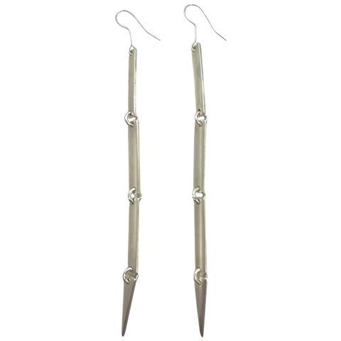 Orecchino Lungo E Sottile, Placcato Argento - Foto 2