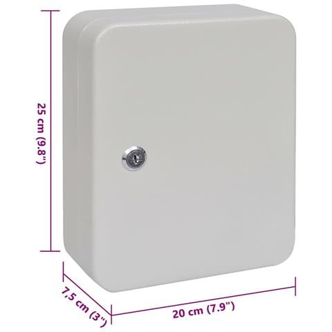 Scatola per Chiavi con blocco Bianco 20 x 7.5 x 25 cm Acciaio - Foto 6
