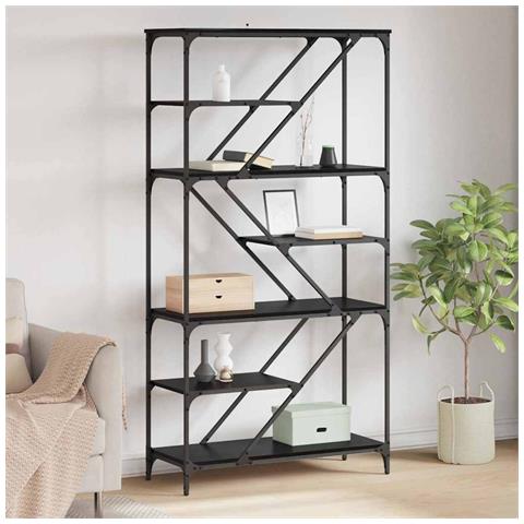 Libreria Rovere Nero 91 x 36 x 176 cm Legno multistrato - Foto 2