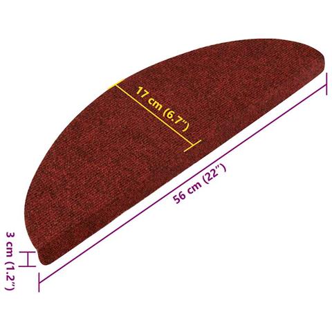 Tappetini Autoadesivi per Scale 30 pz Rossi 56x17x3 cm - Foto 9