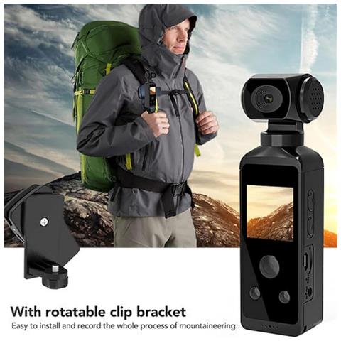 Fotocamera Tascabile Da 64 Gb Ultra Hd 4k, Mini Videocamera Sportiva Portatile Girevole A 270°, Eis /fotografia Time-lapse /riprese Al Rallentatore /fotocamera Subacquea - Foto 2
