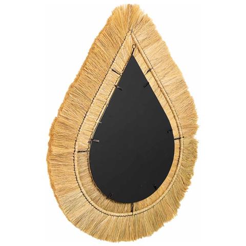 Specchio In Fibra Naturale Marrone 62x80x3h - Foto 2