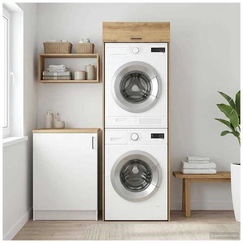 Mobiletto per lavatrice Rovere artigianale 67,5 x 68 x 200 cm - Foto 2