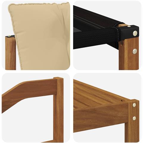 Set di divani da esterno con cuscino 6 pcs Naturale e Beige - Foto 9