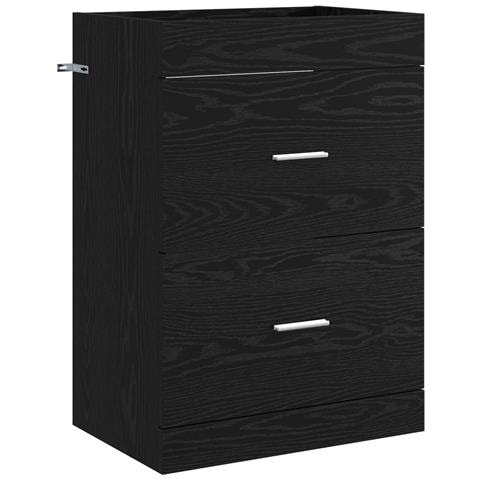 Mobiletto da Bagno Sotto Lavabo Rovere Nero 56 x 37,5 x 81 cm - Foto 1