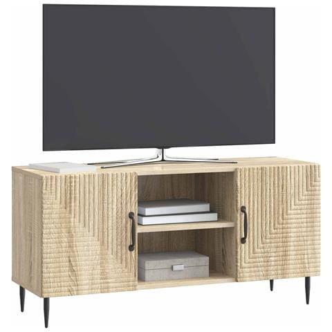 Mobile TV Rovere Sonoma 102 x 34,5 x 50 cm Legno ingegnerizzato - Foto 2