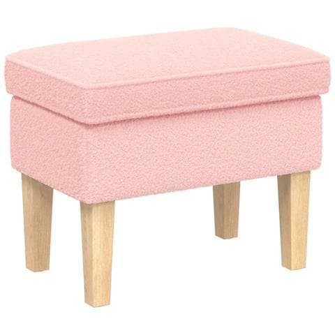 Poggiapiedi Rosa 55 x 35 x 41 cm Bouclé - Foto 1