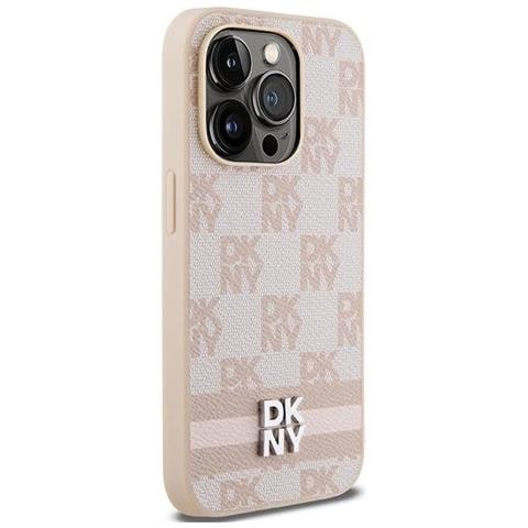 Dkny ""custodia In Pelle Con Motivo A Check E Righe Stampate Per Iphone 14 Pro"" - Rosa - Foto 2