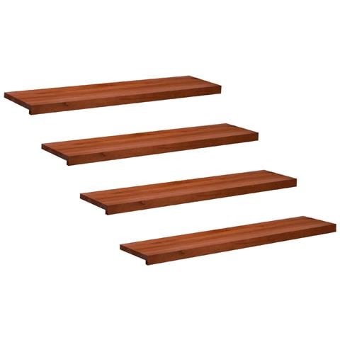 Tappeti per scale 4 pz 120 x 25 x 2 cm Marrone - Foto 1