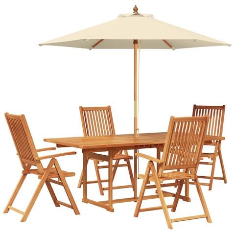 Set da pranzo da esterno con ombrellone 6 pz - Foto 1
