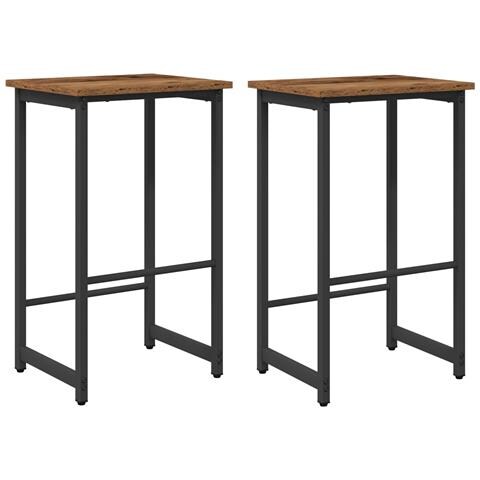 Sgabello da bar 2 pz Legno antico 40 x 32 x 64 cm - Foto 1
