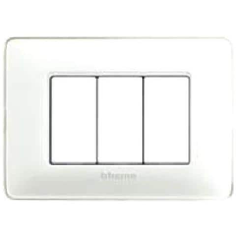 Placca 3 Posti Matix, Tecnopolimero, 120xh. 84 Mm Ghiaccio - Foto 2