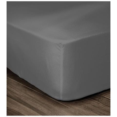 Coprimaterasso 100% Cotone 140 x 190 x 30 cm Grigio Scuro - Foto 1
