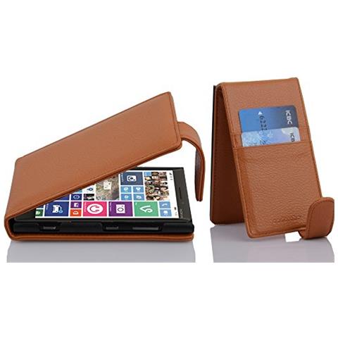 Custodia Compatibile Con Nokia Lumia 929 / 930 In Marrone Cioccolata - Coperchio Protettivo In Design Flip Realizzato In Similpelle Testurizzata - Foto 1
