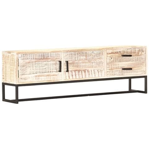 Mobile Porta Tv 140x30x45 Cm In Legno Massello Di Acacia - Foto 2