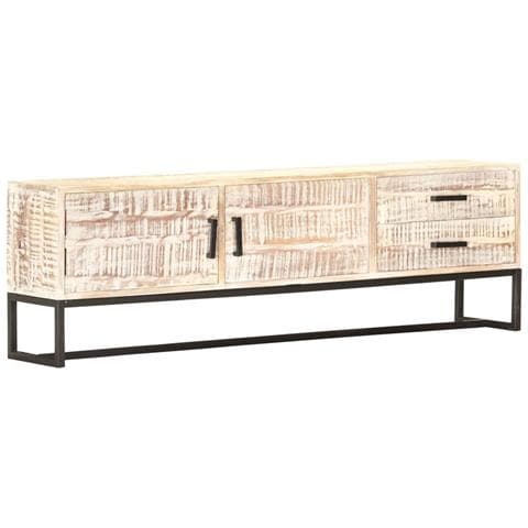 Mobile Porta Tv 140x30x45 Cm In Legno Massello Di Acacia - Foto 10