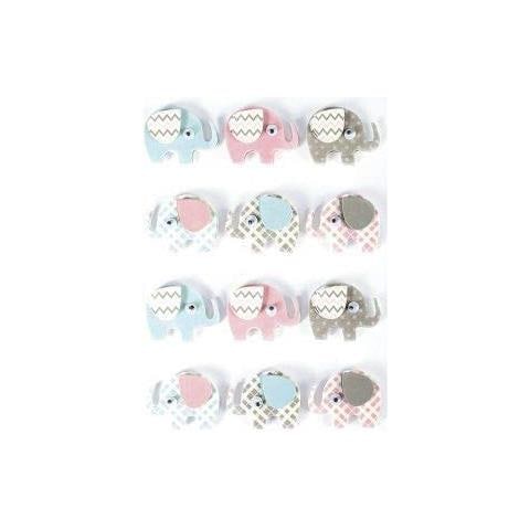 12 Adesivi 3d - Elefanti 4,3 Cm - Foto 1