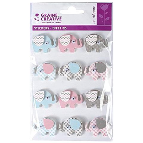 12 Adesivi 3d - Elefanti 4,3 Cm - Foto 2